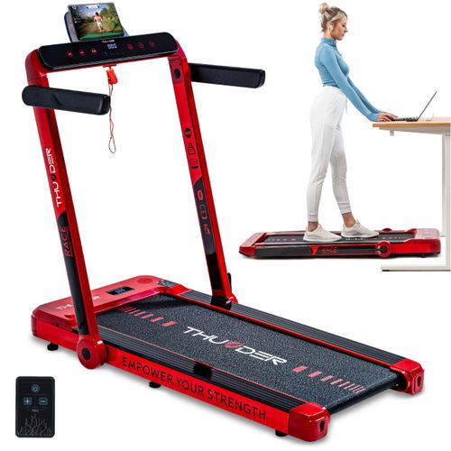 Laufband Thunder RACE RED 105x40,5cm 14km/h FitShow klappbar Bluetooth Lautsprecher Transportrollen