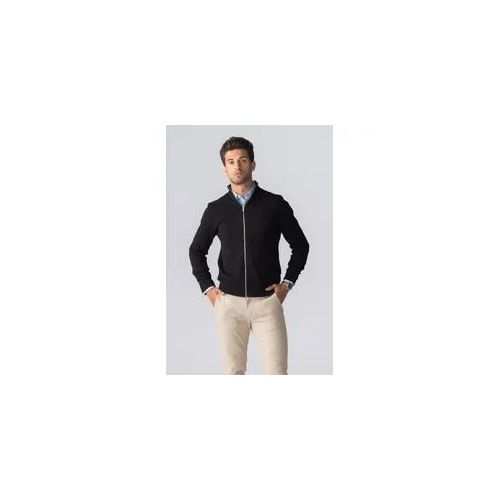 Pullover Zip Strickjacken - schwarz - Mann - M - TeeShoppen