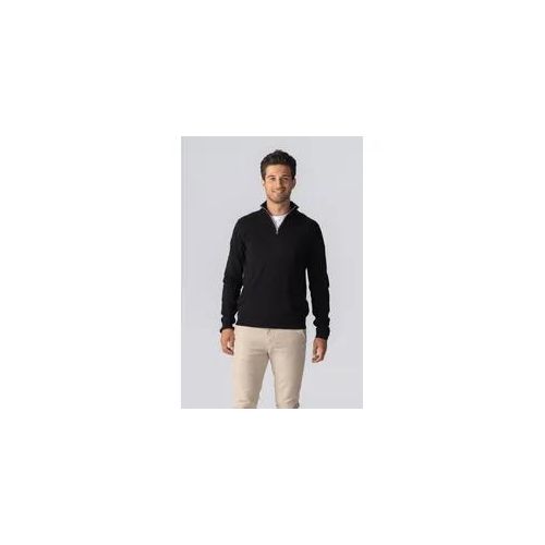 Pullover halb Reißverschluss - Schwarz - Mann - M - TeeShoppen