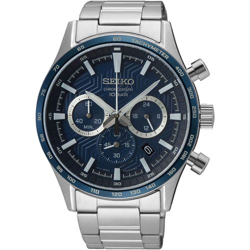 Chronograph SEIKO, silber (silberfarben), Armbanduhren, Herren, Armbanduhr, Quarzuhr, Herrenuhr, Stoppfunktion, Datum