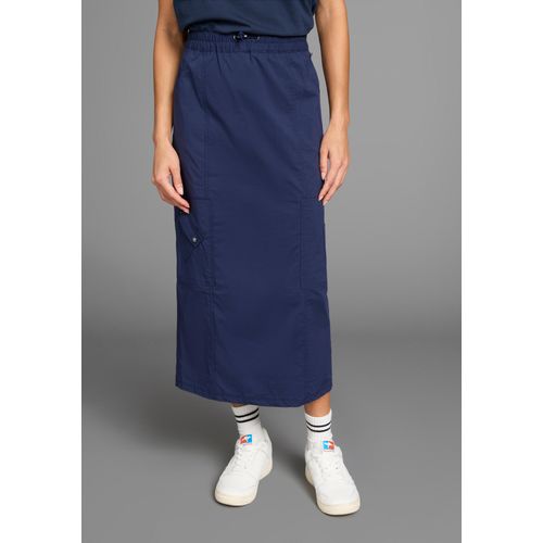 Cargorock KANGAROOS, Damen, Gr. 32 (XS), blau (marine), Web, Obermaterial: 50% Baumwolle, 46% Polyamid, 4% Elasthan, casual, bequem lang, Röcke, mit elastischem Bund und Schlitz hinten