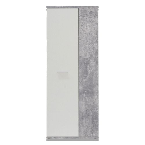 Schuhschrank - Betonoptik-weiß - 5 Einlegeböden