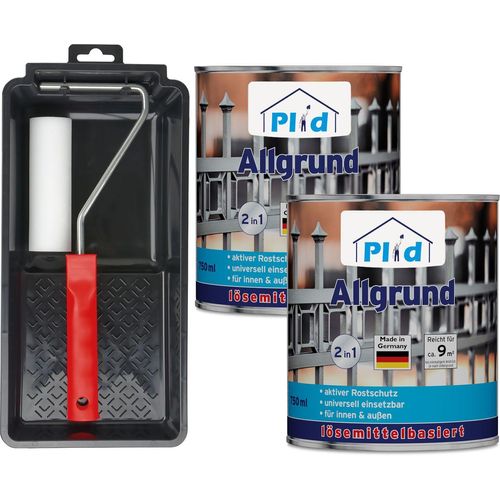 Allgrund Weiß 1,5L + Anstrichset / Rostschutzfarbe Rostgrundierung Grundierung