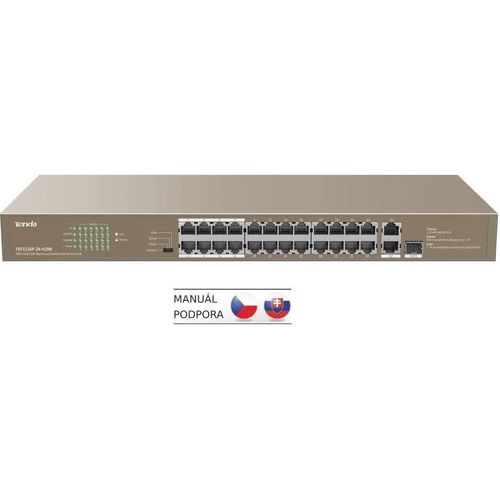 Tenda TEF1126P-24-410W PoE-Rackmount-Switch 135W SFP