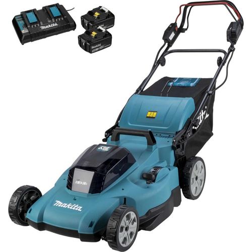 Akku-Rasenmäher 2x18V / 5,0 Ah, 2 Akkus + Ladegerä