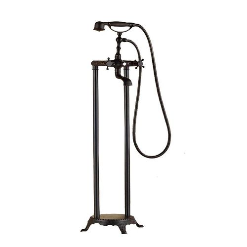 Stand-Badewannenarmatur im Retro-Stil, SCHWARZ