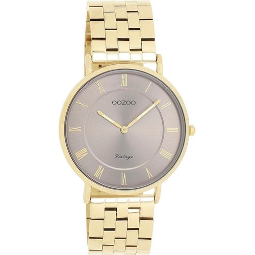 Quarzuhr OOZOO, gold (goldfarben, champagnerfarben), Armbanduhren, Damen, Armbanduhr, Damenuhr, Edelstahlarmband, analog