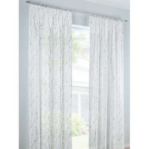 Gardine HEINE HOME Gr. 2, silber (silberfarben), B:140cm H:175cm, Polyester, Gardinen