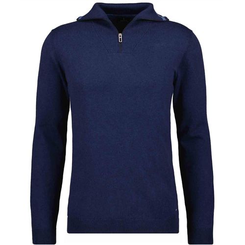Rundhalspullover RAGMAN, Herren, Gr. 56, blau (marineblau), 95% Baumwolle 5% Cashmere, casual, hoch geschlossener Ausschnitt, Langarm, Pullover