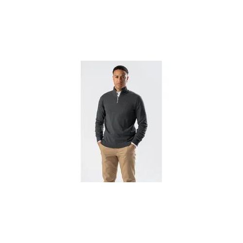 Pullover Halb Zip - Holzkohle Melange - Mann - L - TeeShoppen