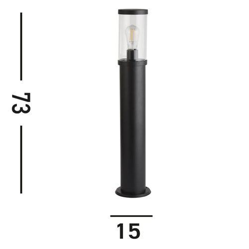 Pollerleuchte Bakerloo, IP44, schwarz, Höhe 73 cm, Metall