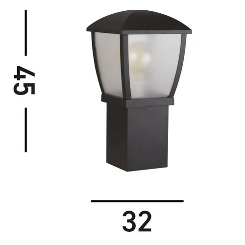 Sockelleuchte Seattle, IP44, schwarz, Höhe 45 cm, Metall
