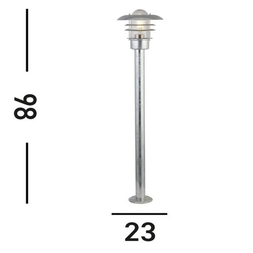 Wegeleuchte X Conrad, silber, IP44, Höhe 51 cm, Stahl