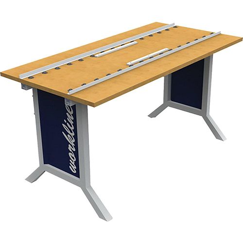 bedrunka hirth Arbeitstisch mit Kugelleisten workline, mit Kugelleiste Tiefe 384 mm, BxT 1500 x 750 mm