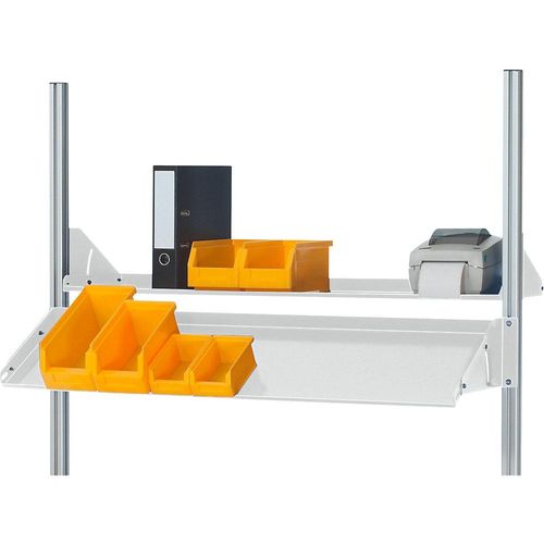 RAU Metallablage, neigbar, zur Montage an RAU Systemstützen, BxTxH 1500 x 300 x 160 mm