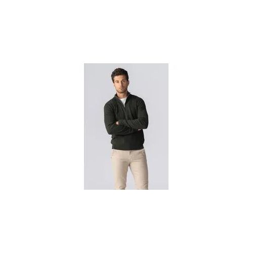 Pullover Halb Zip - Armee - Mann - M - TeeShoppen