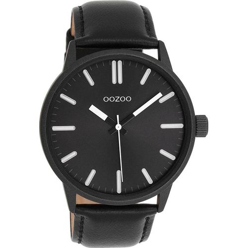 Quarzuhr OOZOO, schwarz (schwarz, schwarz), Armbanduhren, Herren, Armbanduhr, Herrenuhr, Lederarmband, analog