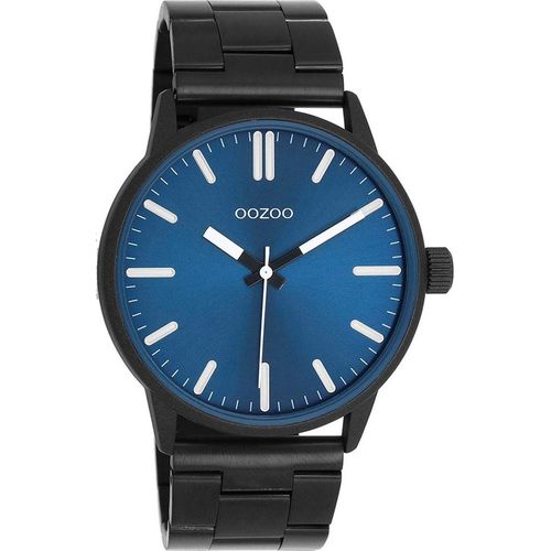 Quarzuhr OOZOO, schwarz (schwarz, blau), Armbanduhren, Herren, Armbanduhr, Herrenuhr, Lederarmband, analog