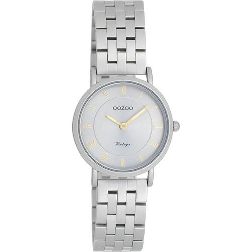 Quarzuhr OOZOO, grau (grau, grau), Armbanduhren, Damen, Armbanduhr, Damenuhr, Edelstahlarmband, analog