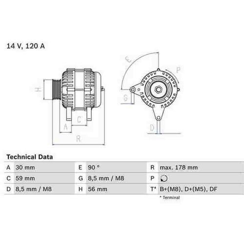 BOSCH Generator Artikel: 0 986 040 350