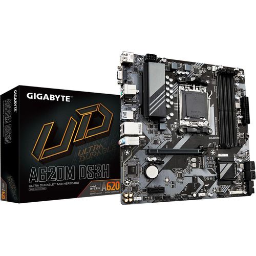 Gigabyte A620M DS3H - 1.0 - Motherboard - micro ATX - Socket AM5 - AMD A620 Chipsatz - USB 3.2 Gen 1, USB-C 3.2 Gen 1 - Gigabit LAN - Onboard-Grafik (CPU erforderlich)