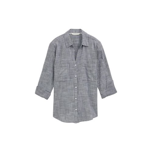 TOM TAILOR Damen Bluse mit Brusttaschen, blau, Meliert, Gr. 38