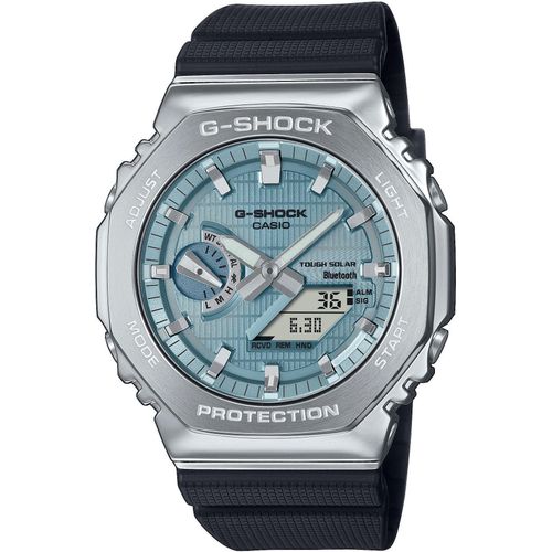 Smartwatch CASIO G-SHOCK, schwarz (blau), Smartwatches, Armbanduhr, Herrenuhr, Bluetooth, Resinarmband,Weltzeit, Phone Finder