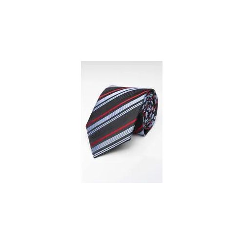 Krawatte - Schwarz - schwarz/rot/blau gestreift - Mann - TeeShoppen