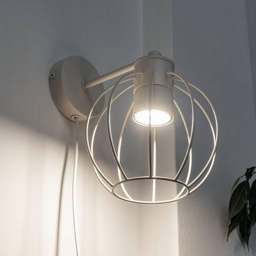Wandlampe STARLIGHT, cremeweiß 1-flg. Ø 18 cm Metall Stecker