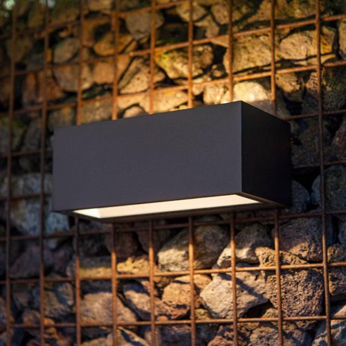 LED-Außenwandlampe Gemini, 22cm, 3.000K, anthrazit