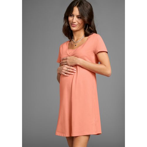 Neun Monate Umstandskleid »Kurzes Schwangerschafts-Jerseykleid, Minikleid«, Auschnitt in Wickeloptik