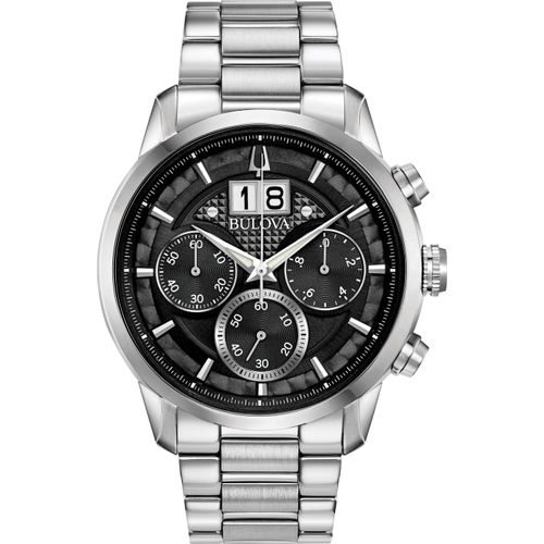 Bulova Chronograph »Sutton«, Armbanduhr, Quarzuhr, Herrenuhr, Edelstahlarmband, Tag