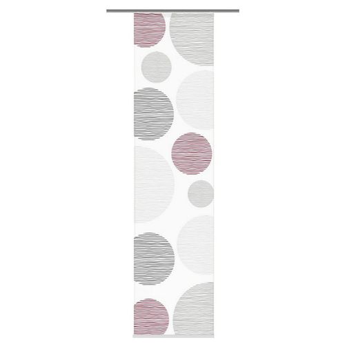 Xxxl Flächenvorhang , Bordeaux , Textil , Kreise , 60x245 cm , mit Paneelwagen, Seidenoptik, Metallabschlussleisten , Wohntextilien, Gardinen &