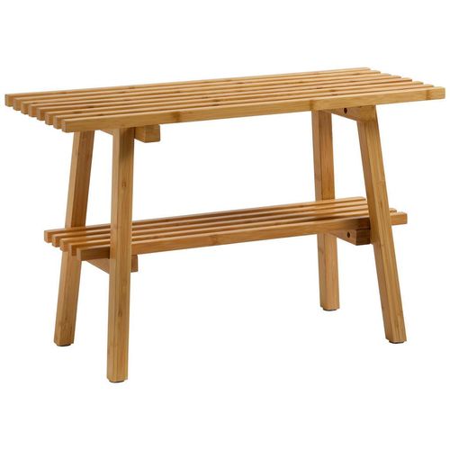 Carryhome Schuhbank , Natur , Holz , Bambus , massiv , 1-Sitzer , 70x45x28 cm , Garderobe