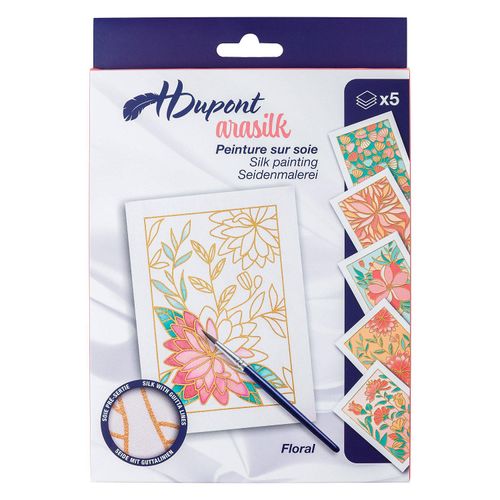 Seidenmalerei Karten-Set "Floral", 5 Stück Image