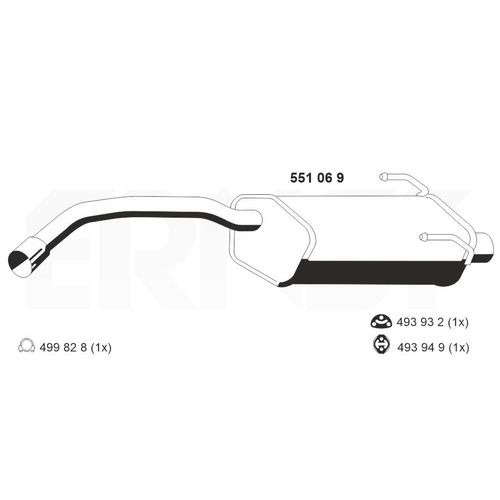 ERNST Endschalldämpfer für FIAT 51786716 551069 Image