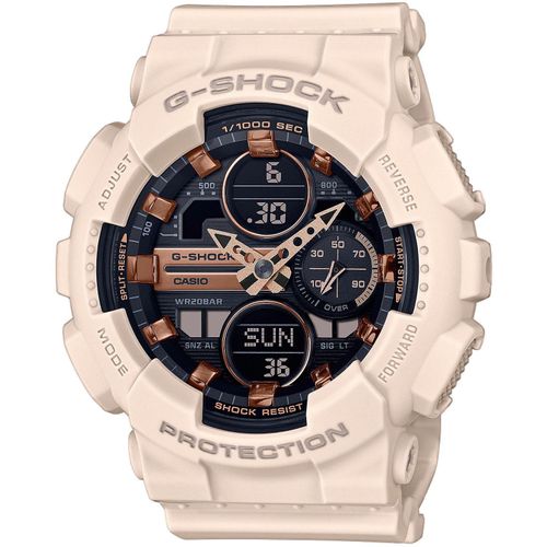 Chronograph CASIO G-SHOCK, beige (rosé, schwarz), Armbanduhren, Damen, Quarzuhr, Armbanduhr, Damen, Herren,Digitaluhr, bis 20 bar wasserdicht