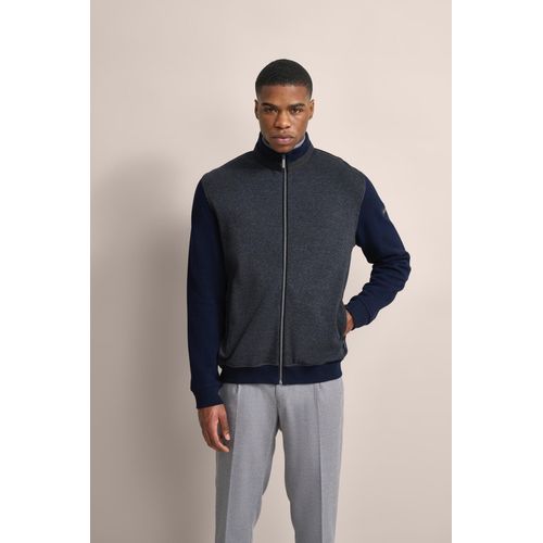 Sweatjacke BUGATTI, Herren, Gr. XXL, blau (marine), Sweatware, 80% Baumwolle, 20% Polyester, unifarben, casual, normal, Langarm Rippbündchen, Sweatjacken, mit Eingrifftasche