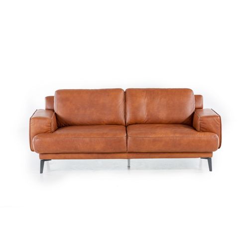 2-Sitzer W.SCHILLIG, braun (cognac), B:213cm T:94cm, Sofas