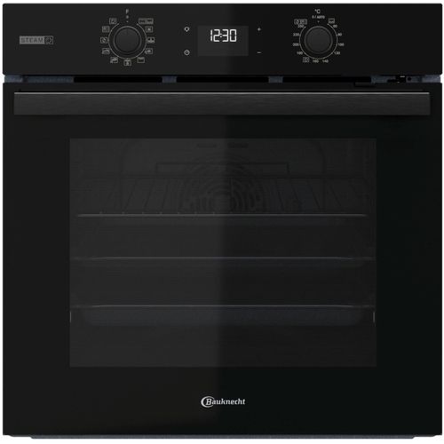 BAUKNECHT Einbaubackofen "BBA2S85PU1K", A+ (A+++-D), schwarz, B:56cm H:60cm T:55,5cm, Backöfen