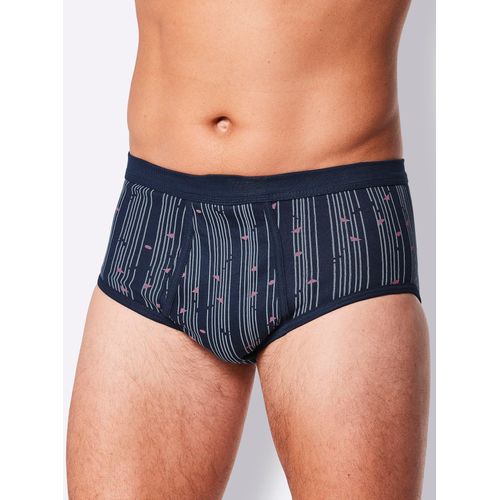 Slip KINGS CLUB, Herren, Gr. 12, blau (marine, bedruckt), 100% Baumwolle, Unterhosen