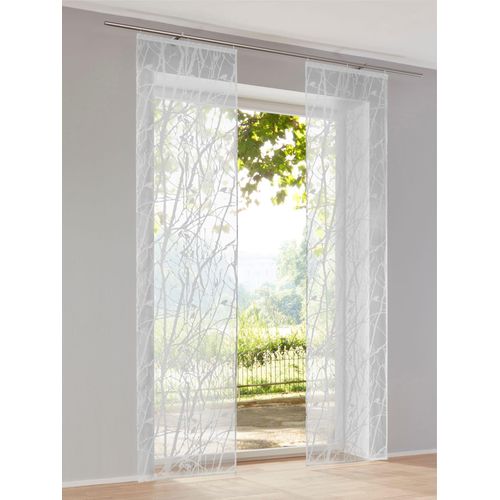 Schiebegardine HEINE HOME Gr. 3, weiß, B:57cm H:225cm, Viskose, Polyester, Gardinen