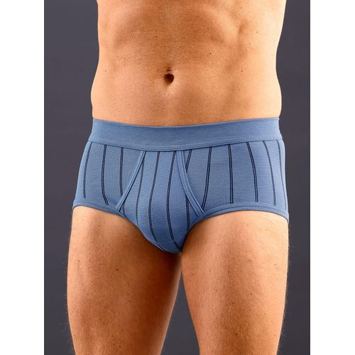 Slip WÄSCHEPUR, Herren, Gr. 7, blau (hellblau, gestreift), 75% Baumwolle, 25% Polyester, Unterhosen