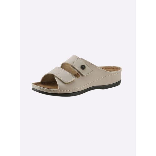 Pantolette FRANKEN-SCHUHE, Damen, Gr. 38, beige (sand), Lederimitat, sportlich, Schuhe