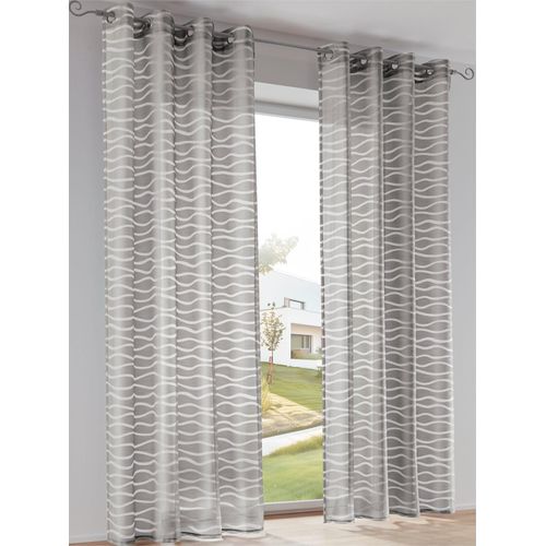 Gardine HEINE HOME Gr. 4, grau, B:135cm H:245cm, Polyester, Baumwolle, Gardinen