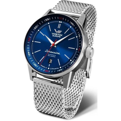 Herrenuhr VOSTOK EUROPE NH35A-560A687B klassisch in Marineblau.
