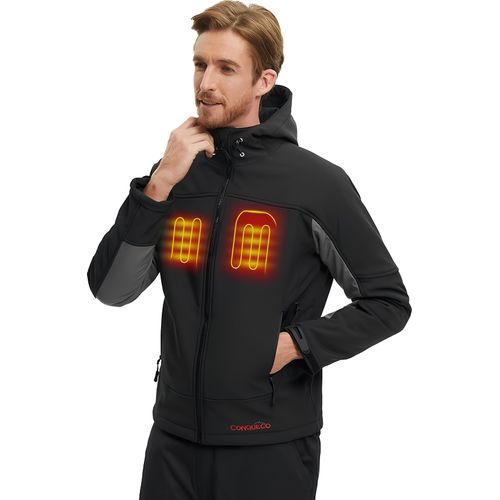CONQUECO Herren-Heizjacke, elektrisch, mit Batterie, Größe L