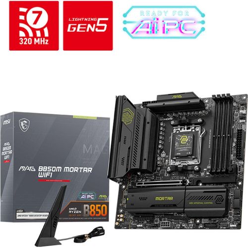 MSI MAG B850M MORTAR WIFI Mainboard Sockel AM5 DDR5 Wi-Fi 7 micro ATX