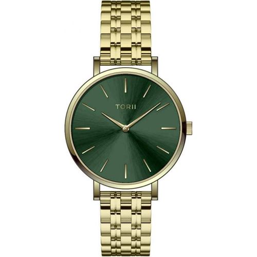 Die Damen Uhr TORII G28GB.FG in klassischem grünem Mode-Design.