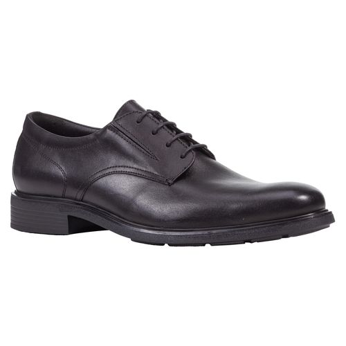 Schnürschuh GEOX, Herren, Gr. 42, schwarz, Leder, klassisch, Schuhe, Business Schuh, Anzugschuh mit Blockabsatz